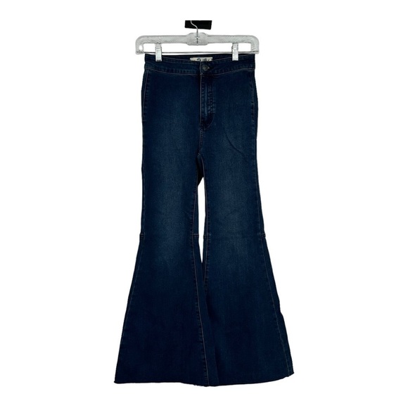 Free People Dark Wash Blue Flare Bell Bottoms Size 24 - Picture 1 of 6